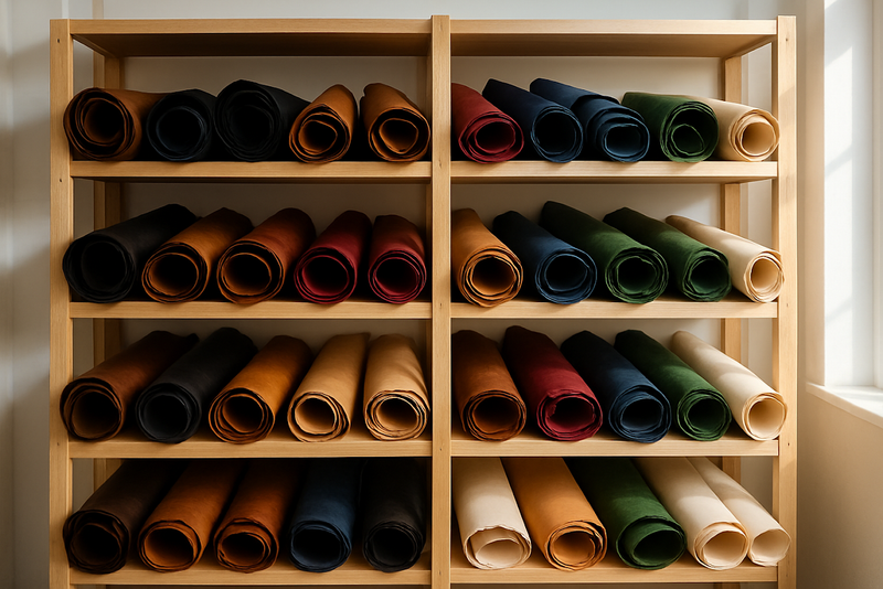 Peças em couro feitas à mão no atelier Couragem