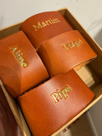 Argola de Guardanapo Personalizada - Couro com Gravação Manual Hot Foil