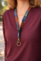 Leather Keychain Lanyard with Carabiner