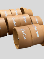 Argola de Guardanapo Personalizada - Couro com Gravação Manual Hot Foil
