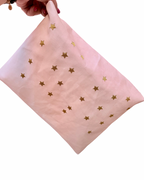 Leather bag with star embroidery.