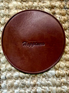 Bases para copo/Coasters  em couro com personalização - conjunto 6 Unidades