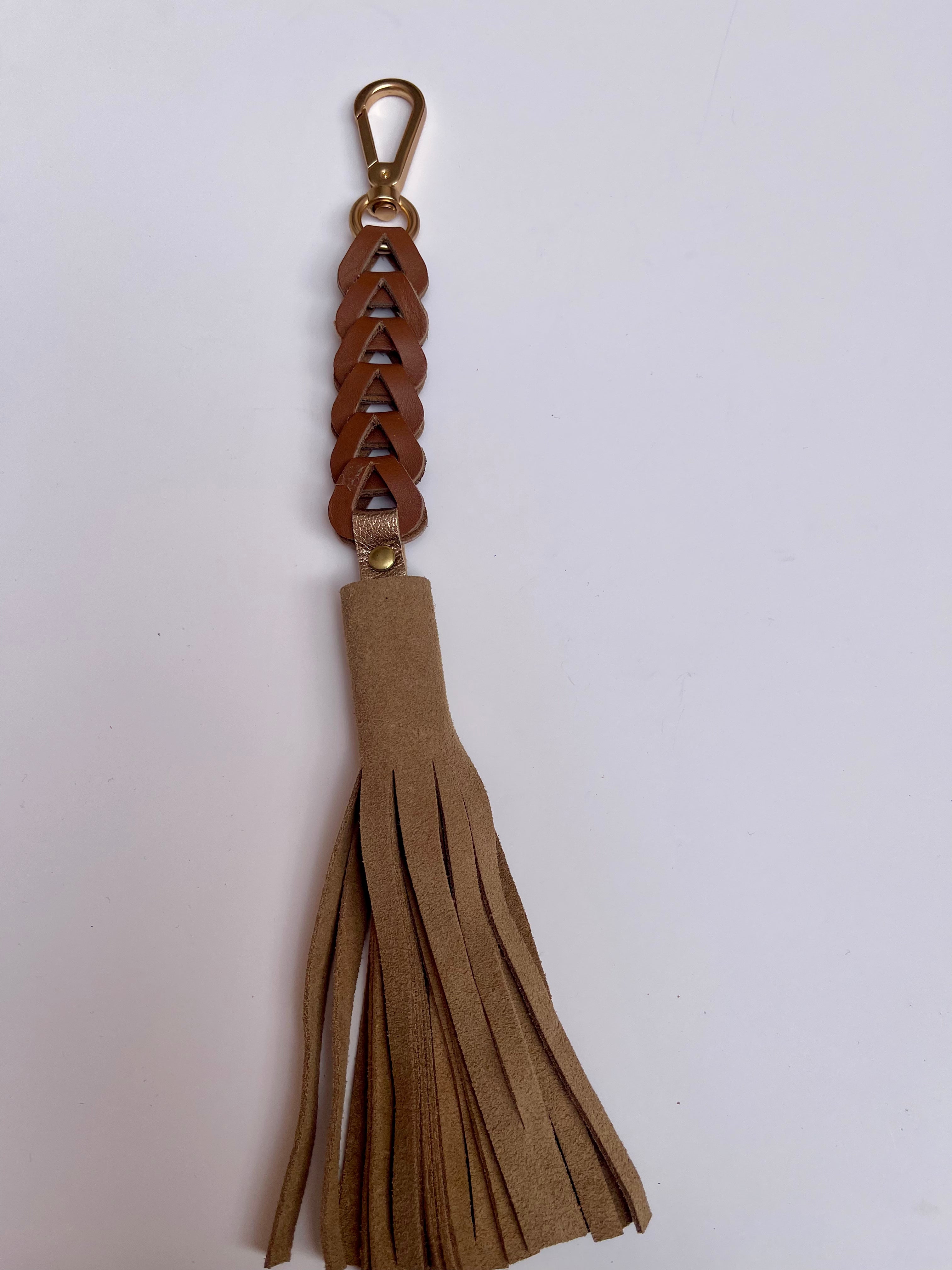 Porte-clés ou breloques de sac à pompon en cuir