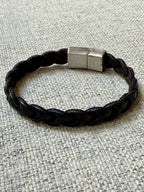 Bracelet homme en cuir et acier