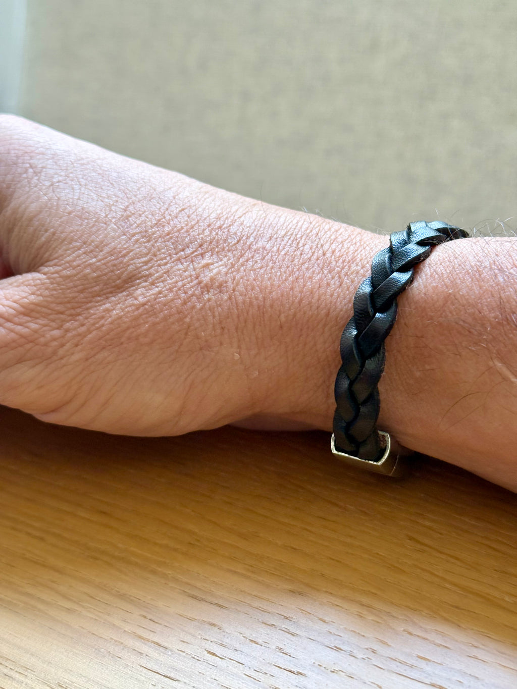 Bracelet homme en cuir et acier