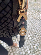 Porte-clés ou breloques de sac à pompon en cuir