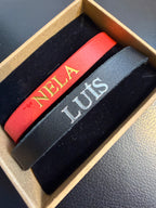 gold and siler engraved eather bracelet unisex