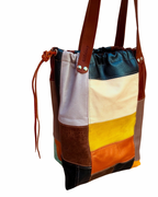 Mala patchwork de pele única 