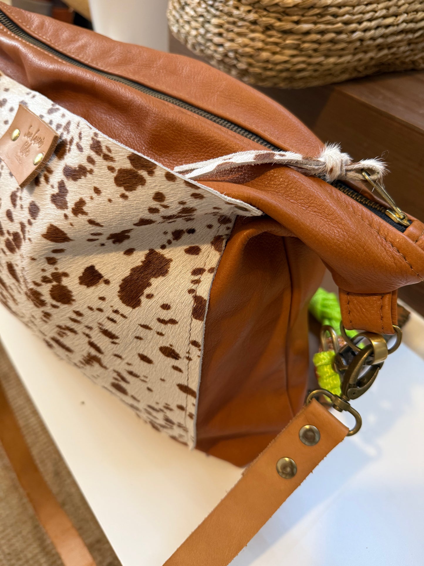 Leather and Single Fur Bag
