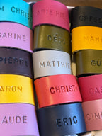 Personalized Leather Napkin Ring with Hand Engraving