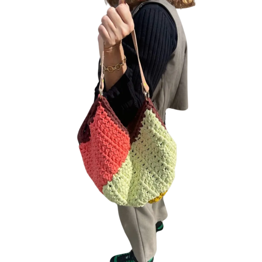 Poignée en Cuir Véritable pour Sacs et Sacs en Crochet - 1 poignée 80x2,5cm