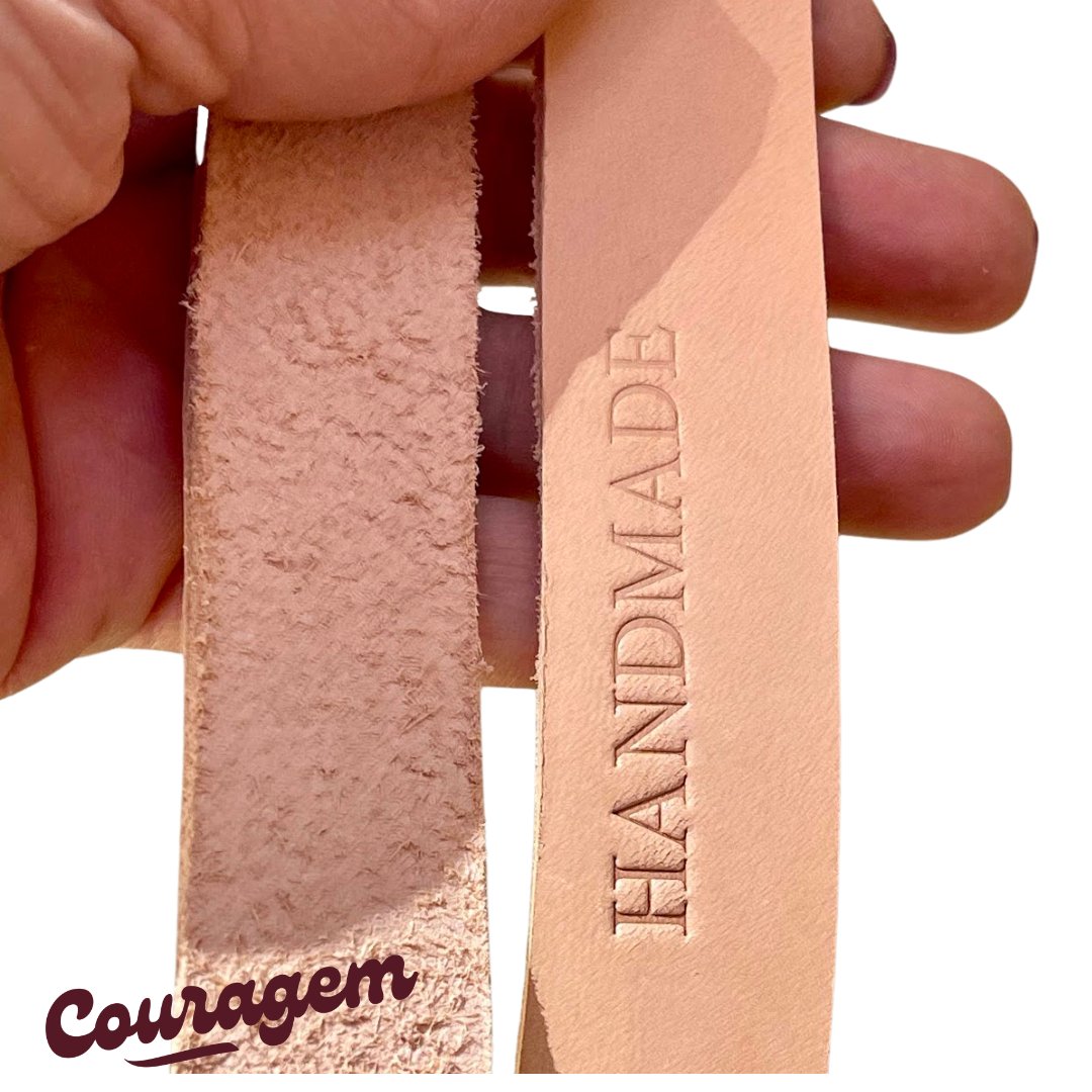 Alça de Couro Natural para Malas e Bolsas de Crochet - 2,5cm x 45cm - Couragem