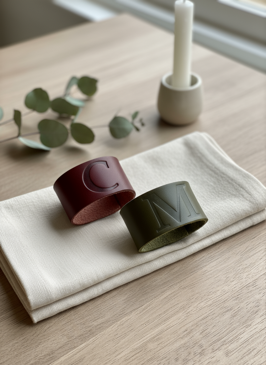 Argolas de guardanapo Couragem - Natal minimalista moderno