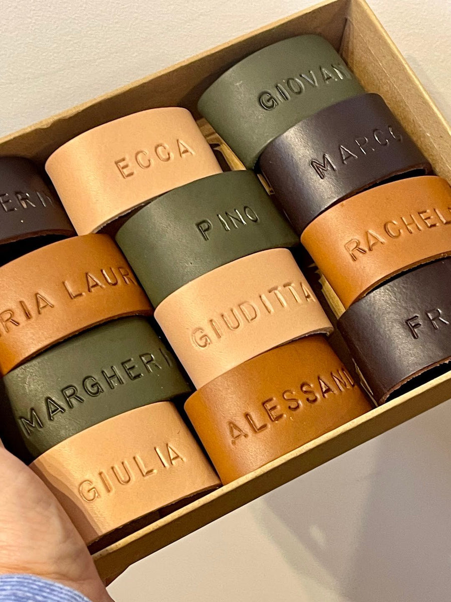 Argolas de Guardanapo Personalizadas em Couro