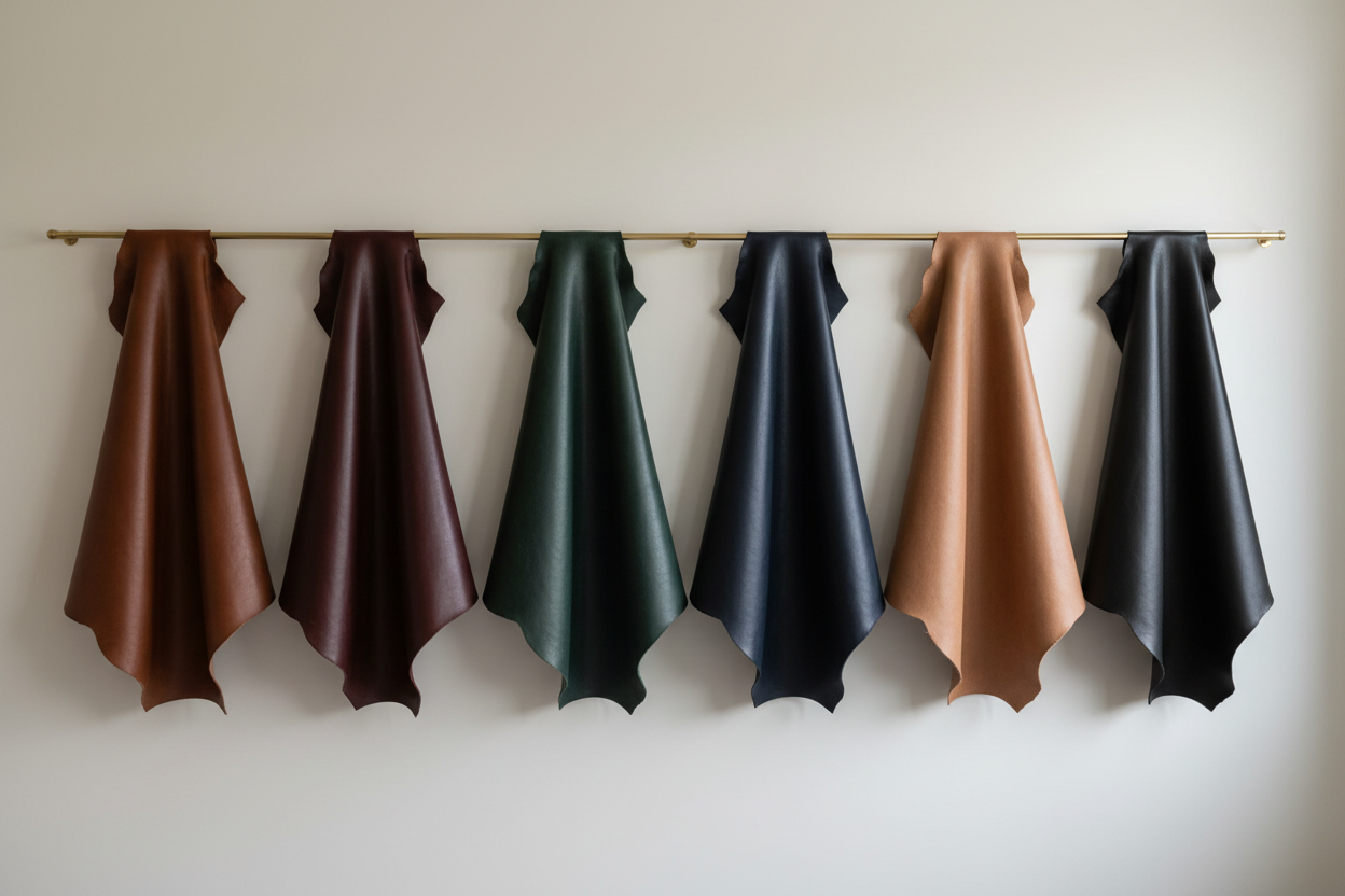 Banner - Peles de couro penduradas na parede