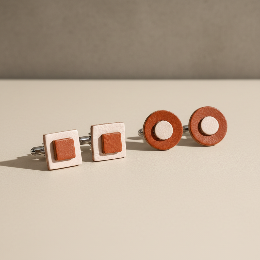 Botões de Punho em Couro - Fotografia Profissional