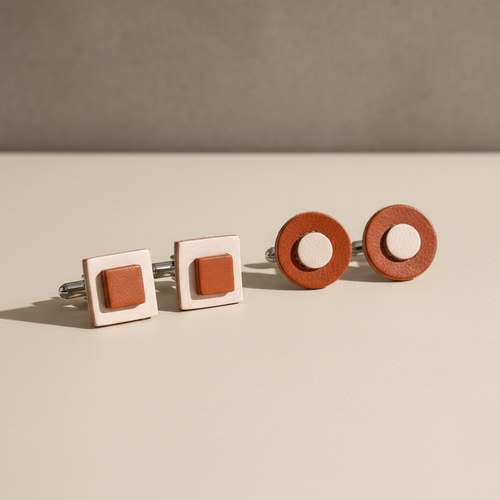 Botões de Punho em Couro - Fotografia Profissional