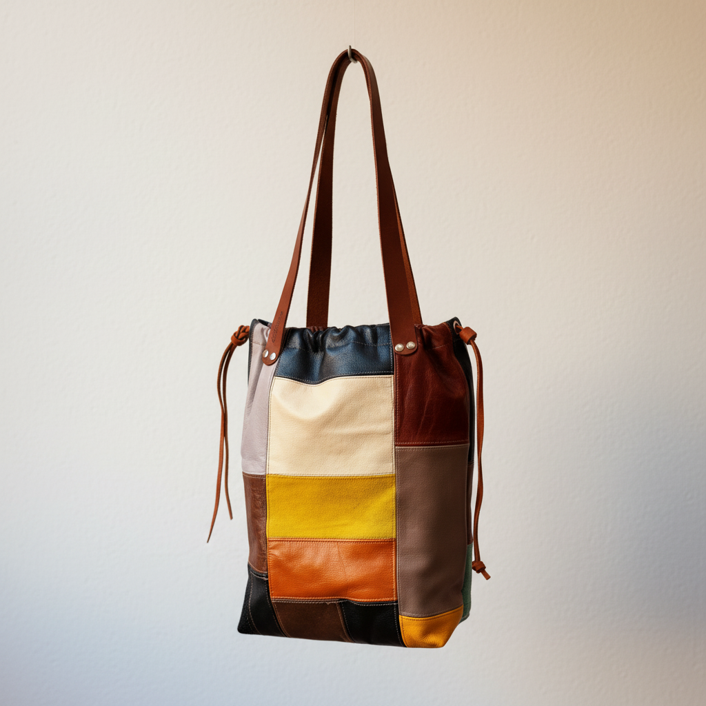 mala patchwork em pele 