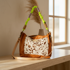 Unique Handmade Leather and Fur Bag - Luz Boho Chic Bag