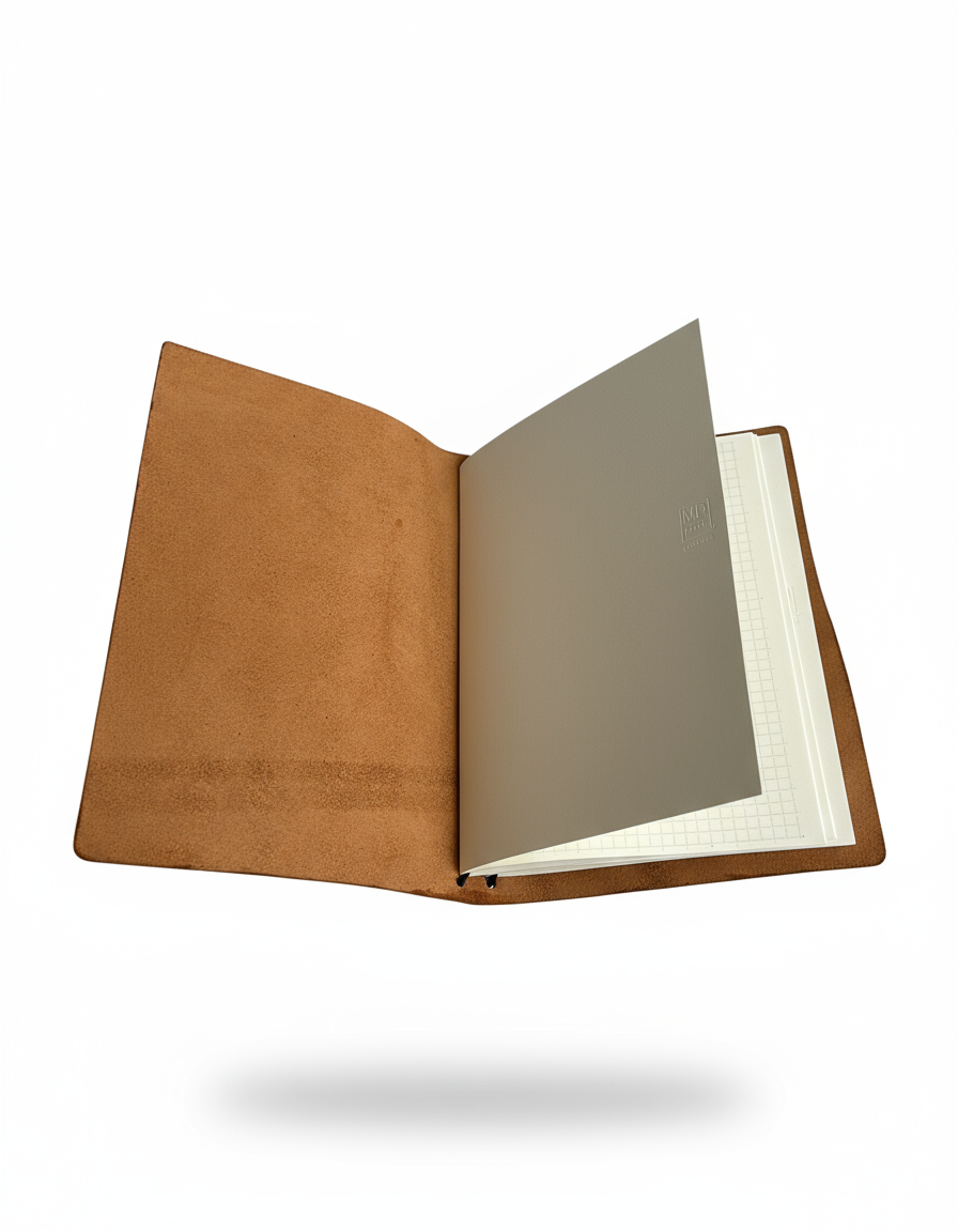 Interior do caderno de couro YAM YAM
