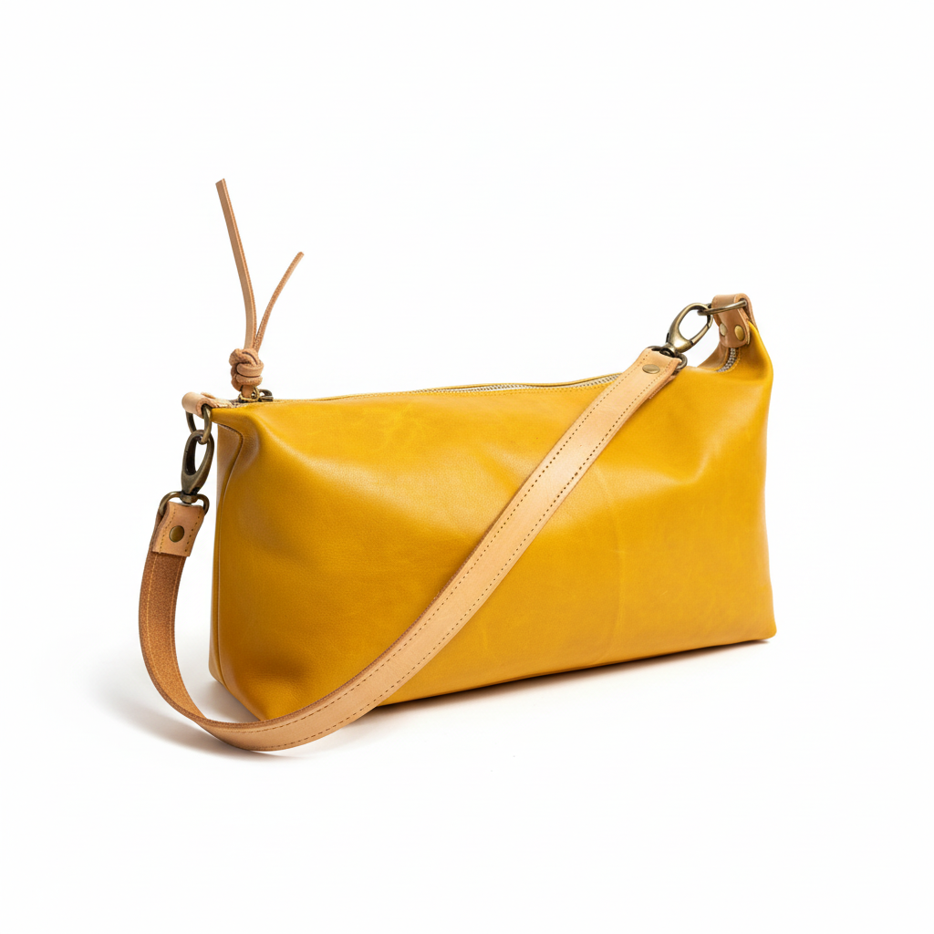 Yellow Mustard handcrafted leather crossbody bag