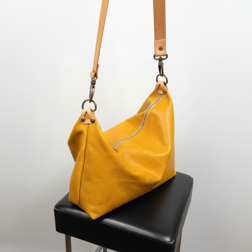 Mala amarela - fundo limpo e luminosidade ajustada