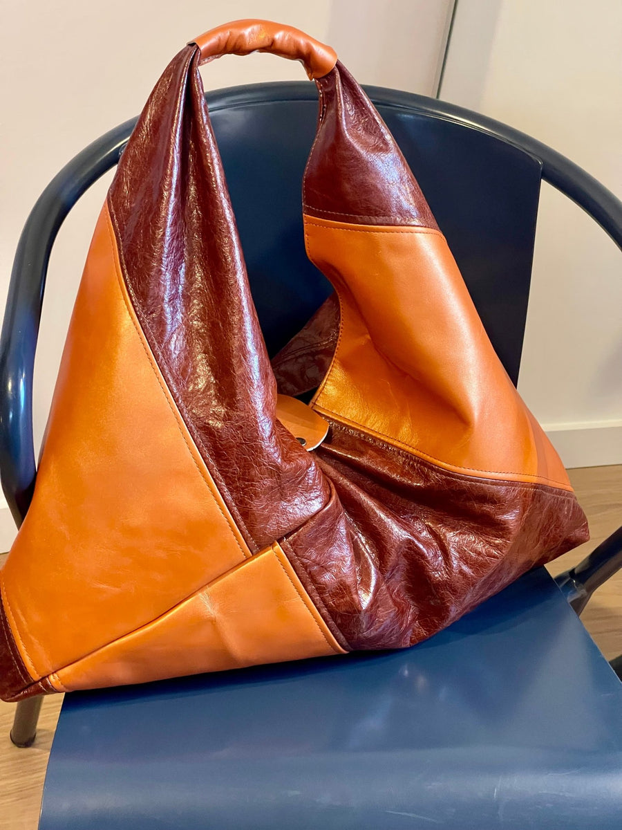 Mala em cabedal Design Origami feito à mão