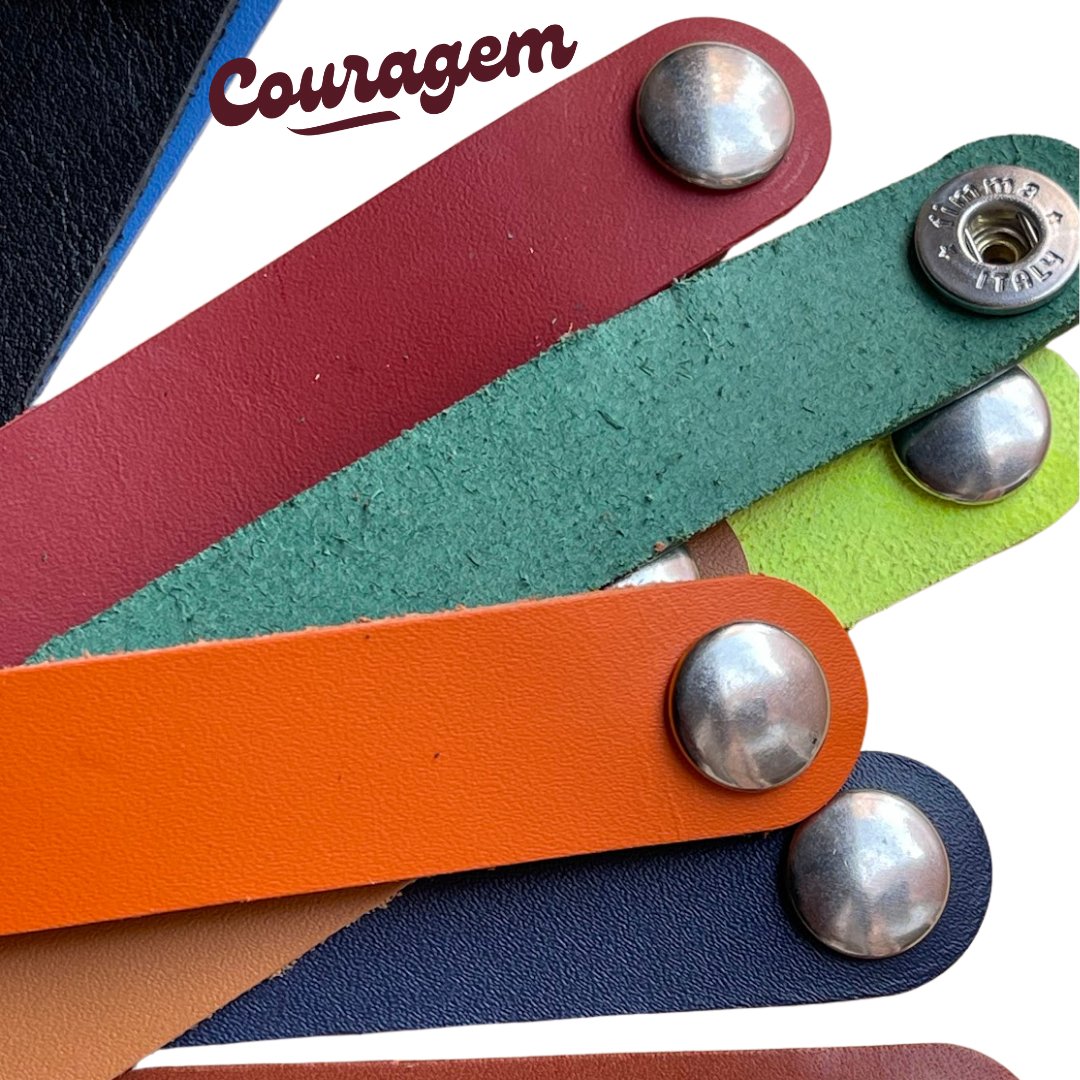 Marcadores de Copos em Couro - Couragem