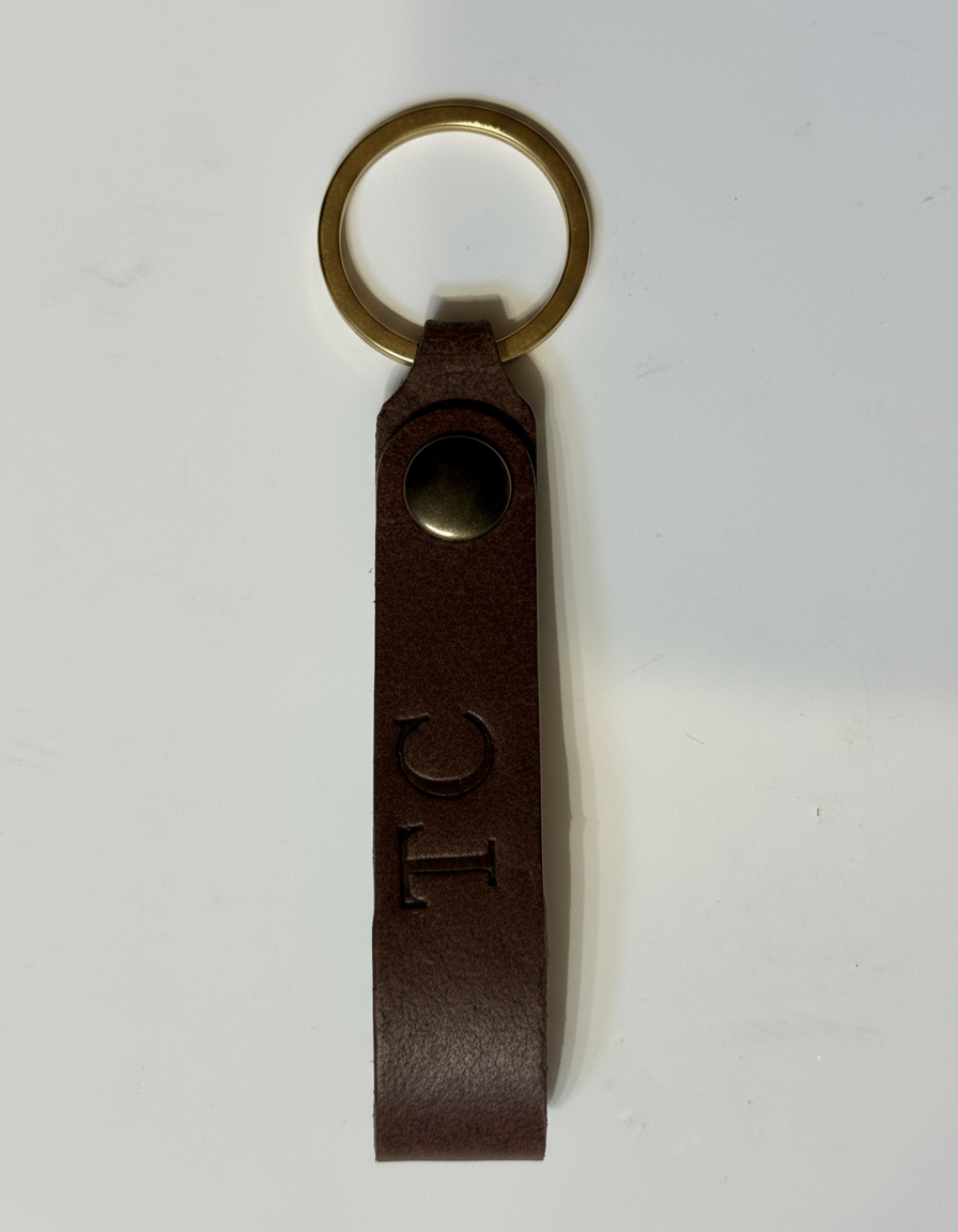 Porta-chaves em pele artesanal