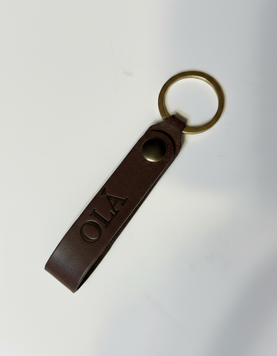 Porta-chaves em pele - fotografia luminosa