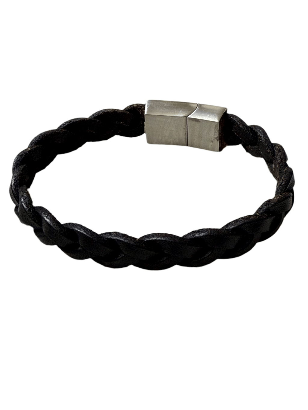 Pulseira de Cabedal e Aço para Homem - Couragem Leather Studio