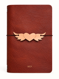 Caderno de couro A5 Trifold personalizado em couro natural de flor integral