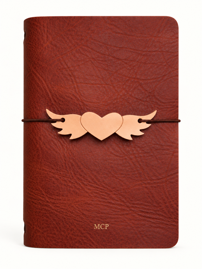 Caderno de Couro Trifold A5 e A6 Personalizado | Dourado ou Prateado