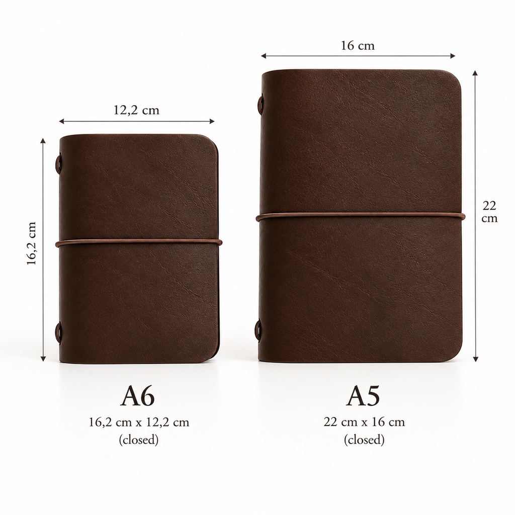 Capa de couro Trifold reutilizável para caderno personalizado