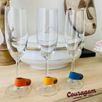 Marcadores de Copos em Couro - Couragem